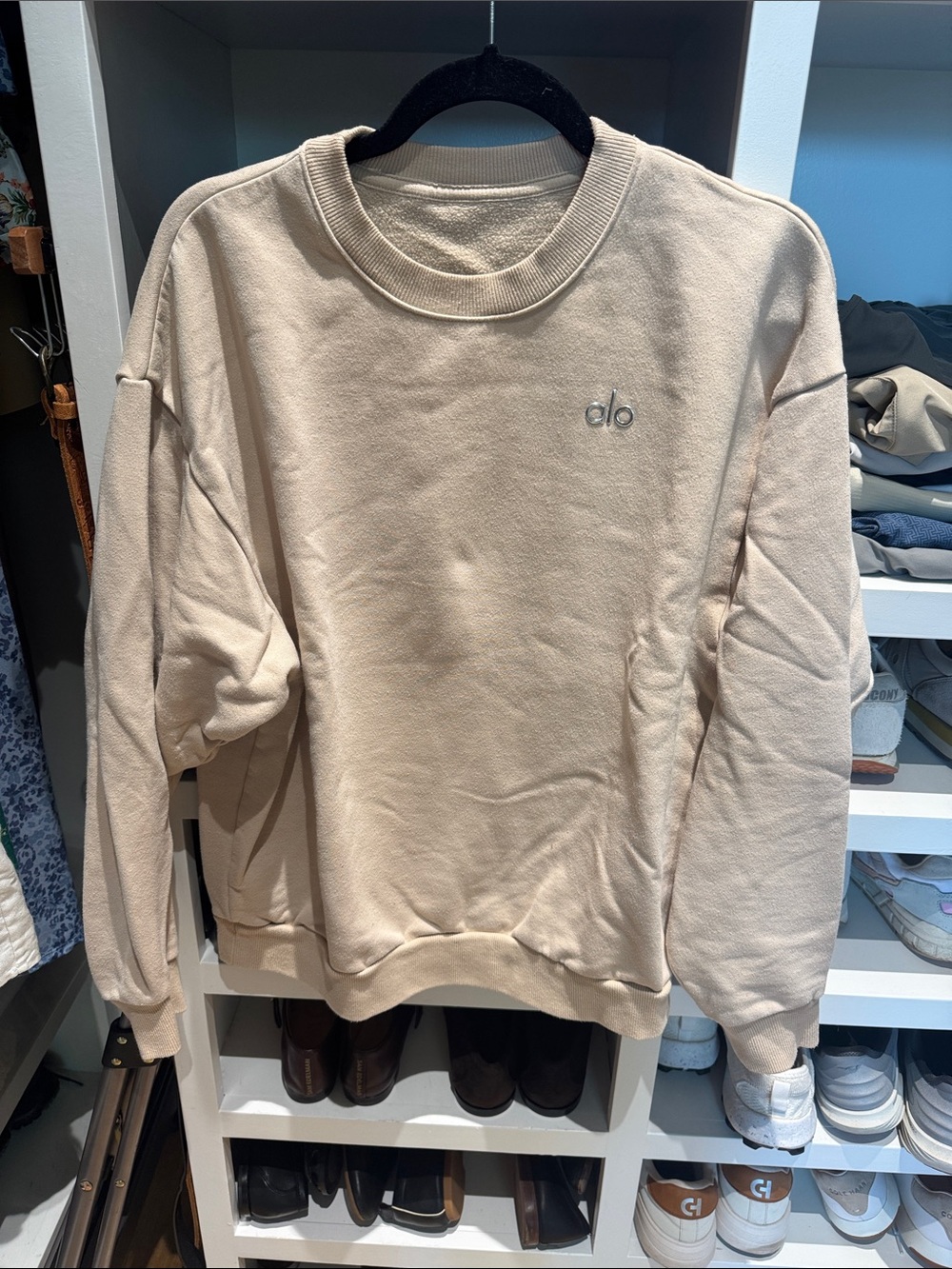 ALO Yoga Women’s Crewneck Sweatshirt in Light Beige